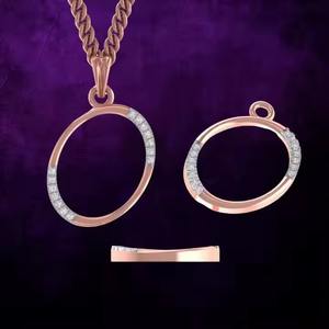 Collier pendentif élégant et tendance pour femme en or rose 18 carats avec lettre O – Pendentifs et breloques raffinés – Cadeau idéal pour elle - Product Image 4