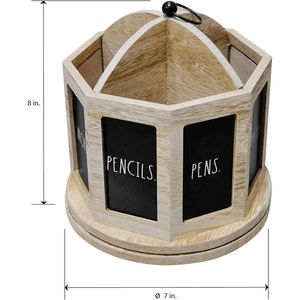 Porte-stylo en bois artisanal de qualité supérieure pour organiser le bureau et décorer l'espace de travail à domicile - Product Image 2
