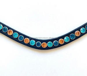 Bandes de sourcils de cheval en cuir de haute qualité, Bling personnalisé pour votre cheval faites un beau cuir simple ou une décoration personnalisée - Product Image 1
