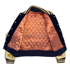 Factory Custom Men's Wool Blend Varsity <b>Jacket</b> <b>White</b> Leather Sleeve Letter Embroidery Chenille Streetwear Letterman <b>Jacket</b> - Product Image 2