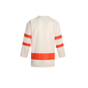 Jersey de Hockey sobre Hielo Personalizado para Hombre, Blanco con Rayas Rojas, Cuello en V, Manga Tres Cuartos, Malla Transpirable, Ropa Deportiva para Adultos - Product Image 2