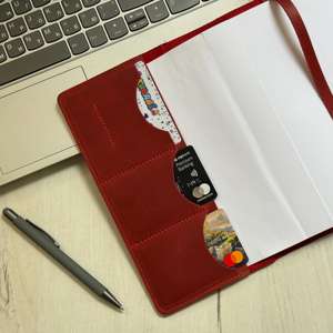 <b>Business</b> Eco-Friendly Luxury Genuine Leather A5 Refillable Notebook Cover <b>Case</b> & Holder with Multi-Function Organizer LNBC-0032 - Product Image 5