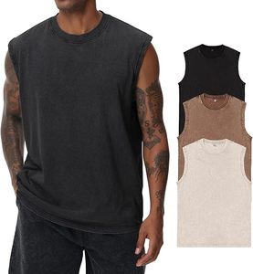 Débardeurs Homme Personnalisés à Logo Brodé Respirants Coupe Musclée Unie Sans Manches pour Entraînement en Mélange Polyester/Coton – Prix Usine - Product Image 1