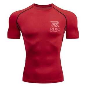 T-shirt de compression athlétique personnalisable de haute qualité pour homme - Séchage rapide, respirant, manches longues, col rond, coupe classique - Product Image 1