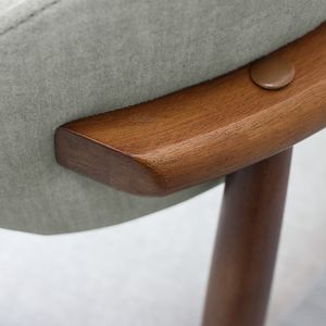 Sedia da Pranzo Senza Braccioli in Flanella Verde Alloro con Gambe in Legno Massello di Noce, Set di 2 per Cucina e Ristorante - Product Image 4