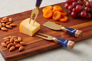 Elegant <b>Cheese</b> <b>Knife</b> <b>Set</b> With Wooden Handle And Gold Blade Durable Cutlery For Serving <b>Cheese</b> Use Home And Kitchen Use - Product Image 6