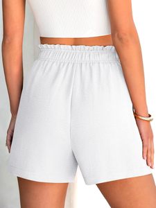 Shorts décontractés pour femmes en coton French Terry à taille haute élastique, coupe régulière, séchage rapide, respirant, écologique et doux - Product Image 5