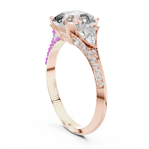 แหวนเพชรคัตติ้งพรีเมียมคุณภาพสูง ได้รับการรับรองจาก GRA ตัวเรือนทองคำแท้ 14K สีโรสโกลด์ แหวนแต่งงานสำหรับเจ้าสาว ราคาขายส่ง - Product Image 3
