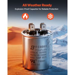 Condensatore Motore Ventilatore Condensatore 1/3HP 1075RPM 208-230V Compatibile GE Genteq K55HXGDD 81195 5KCP39GGY209AS Fasco Ricambio Sistemi HVAC - Product Image 3