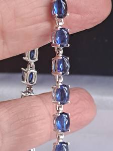 Hallmarked Sterling Silver Kyanite Cabochon Tennis Bracelet Handmade Gemstone Jewelry Elegant Women Wholesale Export - Product Image 6