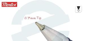 German Ink Montex Mega Top Ball <b>Pen</b> Acupressure Grip Transparent Plastic Body Blue Ink <b>Refillable</b> 0.7MM Tip Office & School Use - Product Image 6