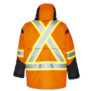 เสื้อแจ็คเก็ตซอฟต์เชลล์สำหรับผู้ชาย มาตรฐาน ANSI Class 1 EN ISO 20471 Class 1 กันลม กันน้ำ ระบายอากาศได้ดี คอตั้ง ปิดด้วยซิป - Product Image 5