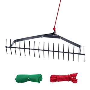 Rastrello Manuale Leggero per Erbacce Acquatiche da 32 Piedi, Tagliaerba per Laghi a Doppia Faccia da 6,3 Piedi con Corda da 30 Piedi, Nessun Assemblaggio Richiesto - Product Image 1