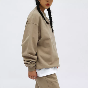 Survêtements en coton 100 % écologiques, coupe ample unisexe, avec logo personnalisé sur le devant et cordon de serrage, collection automne – Vente en gros - Product Image 4