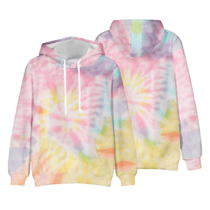 Sweat-shirt à capuche tie-dye en polyester/coton à séchage rapide pour hommes, polaire de haute qualité, streetwear décontracté pour l'automne - Product Image 5