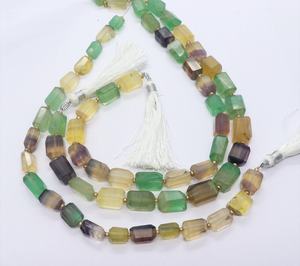 Perles de fluorite jaune naturelle facettées en forme de pépite 8x11 MM, perles de pierres précieuses de fluorite jaune polies, perles de fluorite facettées en forme de pépite de 10 pouces - Product Image 2