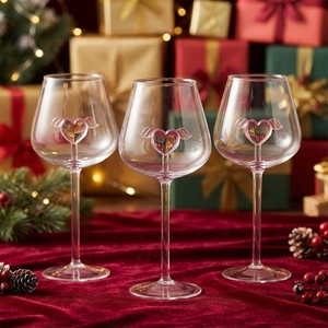 Verre à dégustation en forme de cœur soufflé à la main, motif ange, de luxe, écologique, pour salles de dégustation de vins et cadeaux d'expérience vinicole - Product Image 5