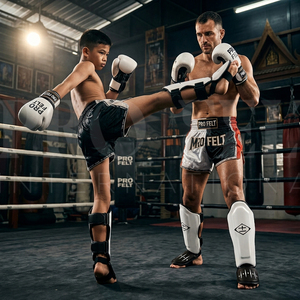Protège-tibias de Muay Thai robustes pour adultes et enfants, équipement d'entraînement de MMA et de kickboxing, protections d'arts martiaux - Product Image 2