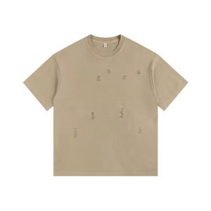 T-shirt léger et confortable effet vieilli, T-shirt premium effet vieilli, tissu lisse avec un attrait élégant - Product Image 1