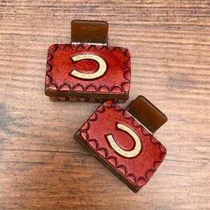 กิ๊บหนีบผมขนาดเล็กของผู้หญิงหนังแกะทรงเรขาคณิตดีไซน์สวยสง่า - Product Image 5