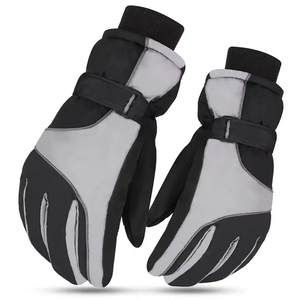 Wholesale Waterproof Windproof Cowhide Leather Winter Thermal Snow <b>Ski</b> & Snowboarding Gloves Full Finger Hook - Product Image 2