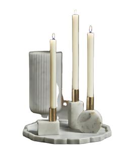 Juego de portavelas de mármol de venta superior de 3 uds/portavelas de color/portavelas de mármol de aromaterapia portavasos de vela de piedra de mármol - Product Image 1