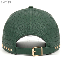 Gorras Deportivas de Moda Hechas a Mano en Cuero Sintético Verde Oscuro, Producto de Última Tendencia, Cómodas, de Alta Calidad, Buen Proveedor