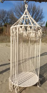 Boho Macrame <b>Hanging</b> <b>Chair</b> – Handmade Cotton Hammock Swing Seat for Garden, Patio & Bohemian Outdoor Decor - Product Image 3