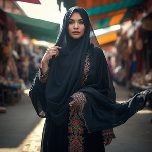 Abaya Traditionnelle Modeste Grande Taille en Polyester, Robe Élégante à Manches Longues pour Femmes Musulmanes, Vêtement Islamique Confortable, Vente en Gros OEM - Product Image 4