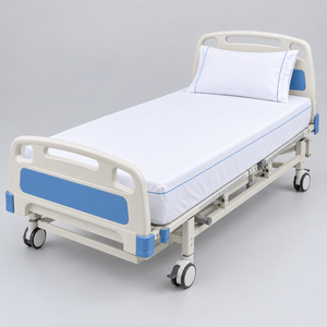 Parure de lit simple la plus vendue, en lin doux, respirante, lavable, 400 fils, écologique, durable, légère, pour lit d'hôpital - Product Image 3