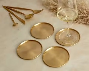 Rustic Metal Coaster Set Decorative <b>Table</b> <b>Protector</b> for Coffee Cups Wine Glasses Bar Restaurant Hotel Home Use - Product Image 3