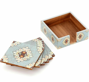 MDF Coaster Premium MDF Sublimation Coaster With Holder Square Shape Enamel Printed MDF Coaster Hot Sale - Product Image 1