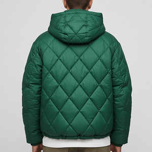 Chaqueta Acolchada Personalizada para Hombre, Estilo Informal, de Lona, Impermeable, Transpirable, con Capucha, para Invierno, Estilo Urbano, OEM - Product Image 4