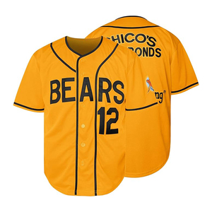 Vibrant Yellow Custom Sublimated <b>Baseball</b> Jersey Team Uniforms Sportswear with Contrast Black Pinstripe - Product Image 3