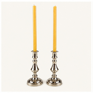 Wholesale Vintage <b>Silver</b> Metal Taper Candle Holders Set of 2 <b>Candlestick</b> Stand For Table Decor & Luxury Holiday Parties - Product Image 1