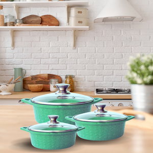 Ensemble de casseroles 3 pièces antiadhésives, écologiques, durables et compatibles induction au design moderne - Product Image 5