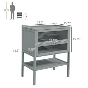 Grande Gabbia per Animali Domestici da Interno/Esterno, Stile Villa, in Metallo, Legno e Vetro, per Conigli, Polli e Uccelli - Product Image 2