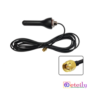 Antena Eteily 4G 4dBi de Montaje con Tornillo y Cable RG174 (3 Metros) + Conector SMA Macho, Fabricada en India - Product Image 1