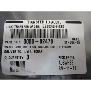 AMAT 0050-82478 สายยางน้ำ, CH F F8 # 4, คูลลิ่ง - ผู้จัดจำหน่ายอุปกรณ์และอะไหล่เซมิคอนดักเตอร์ระดับโลกที่เชื่อถือได้ที่ - Product Image 1