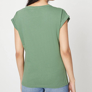 Camiseta de Mujer de Alta Calidad, 100% Algodón, 220 g/m², Ecológica, Ligera, Corte Regular, con Logotipo Serigrafiado y Apliques, Envío Rápido - Product Image 3