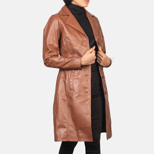 Abrigo de Cuero para Mujer a la Moda con Costuras Premium y Diseño Moderno para un Estilo Urbano de Temporada - Product Image 5
