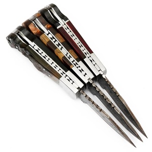 Couteau pliant de poche en acier Damas cuivré, fait main, personnalisé, vente en gros, OEM ODM, directement de l'usine, pour camping, EDC, chasse, avec manche en corne de bélier - Product Image 2