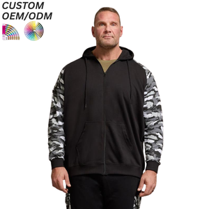 Mens Plus Size Breathable Solid Hoodie Cotton Fleece Pullover Casual Winter Wear 360g Custom Logo OEM/ODM Support Wholesale - Product Image 1
