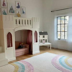 Tapis en laine tufté à la main, motif arc-en-ciel pastel, tapis pour enfants, tapis doux fait main pour chambre d'enfant, salle de jeux et chambre à coucher - Product Image 2