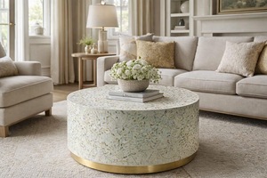 ILAHI's Bone Inlay <b>Table</b> Modern Design Agate Detailing <b>Storage</b> Portable Home Furniture - Product Image 2