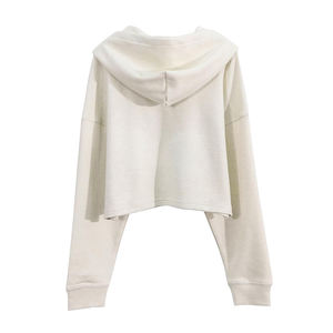 Sudadera corta con capucha para mujer, moderna, de tela suave y transpirable, manga larga, informal, para gimnasio, elegante. - Product Image 2