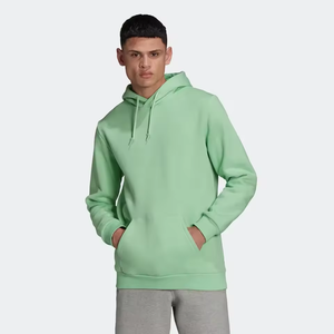 Sudadera con Capucha para Hombre, Color Verde Claro, Corte Regular, Felpa de Algodón, Color Sólido Informal, Bolsillo Delantero, Ropa de Otoño - Product Image 2