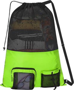 Mesh <b>Drawstring</b> Gym Swim Beach bag Large Waterproof Pool Sports <b>Backpack</b> for Swimming Gear Workout Yoga Travel Mesh <b>Drawstring</b> - Product Image 1