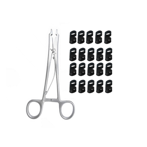 Aplicador de Clips Raney para Cuero Cabelludo de Calidad Premium y 20 Clips Negros de Acero Inoxidable para Neurocirugía, Instrumentos Quirúrgicos con Certificación CE - Product Image 1