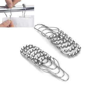 Tiges de douche avec crochets lisses pour baignoires de salle de bain Poteaux à rideaux élégants - Product Image 1